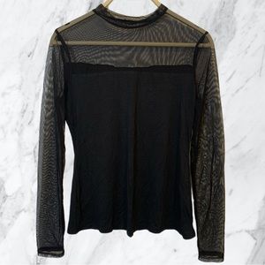 🌸Mock Neck Long Sleeve Mesh Top